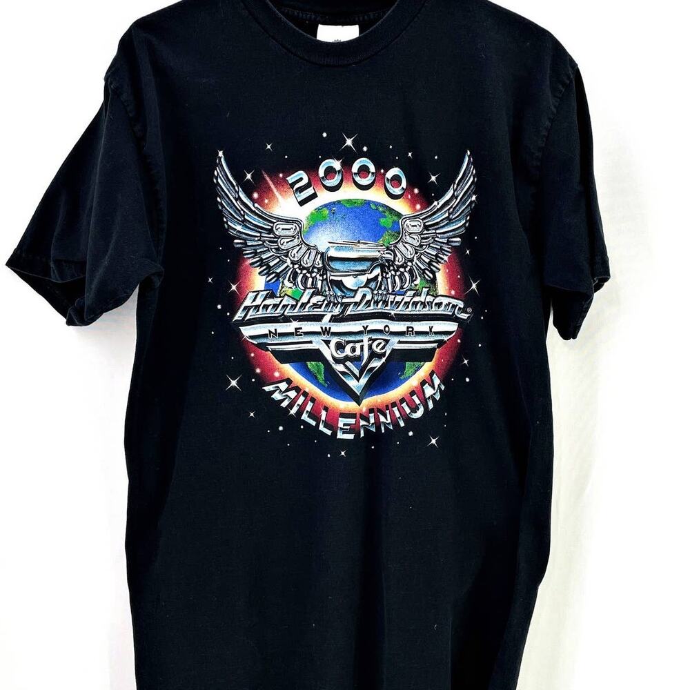 Harley Davidson Black New York Cafe 2000 Millennium Medium READ